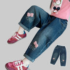 Hello Kitty Jeans, lockere, gerade Passform, Größe 2-8 Jahre