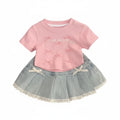 Girls Denim Bow A-Line Skirt - Kidnor