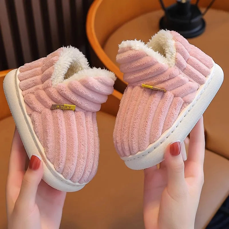 Cotton Shoes Children's Cotton Slippers Winter Warm Bag Home Parent-child Thick Soled Baby