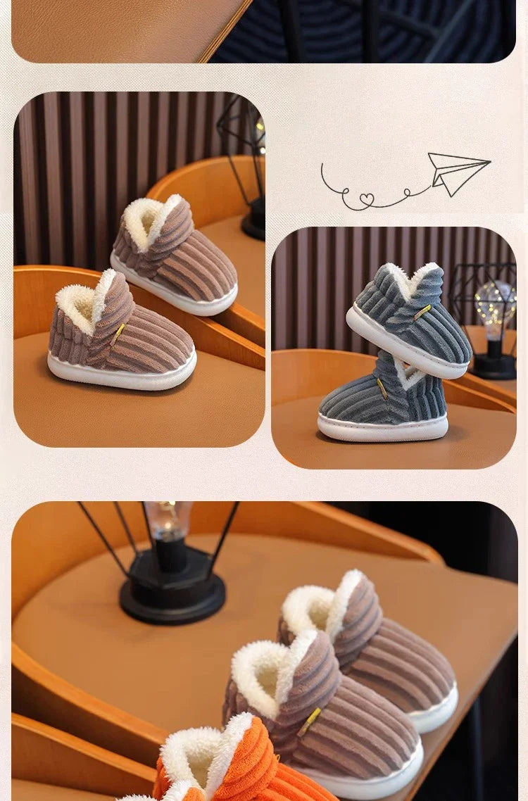 Cotton Shoes Children's Cotton Slippers Winter Warm Bag Home Parent-child Thick Soled Baby