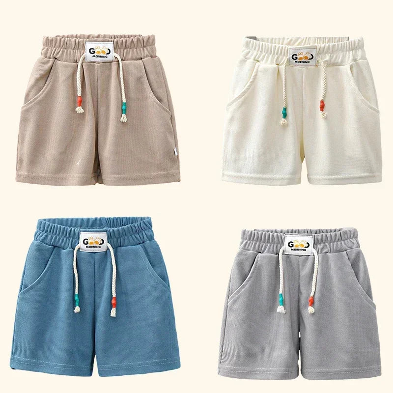 Boys' Candy Color Beach Shorts - Elastic Waist Summer Shorts Ages 4-6