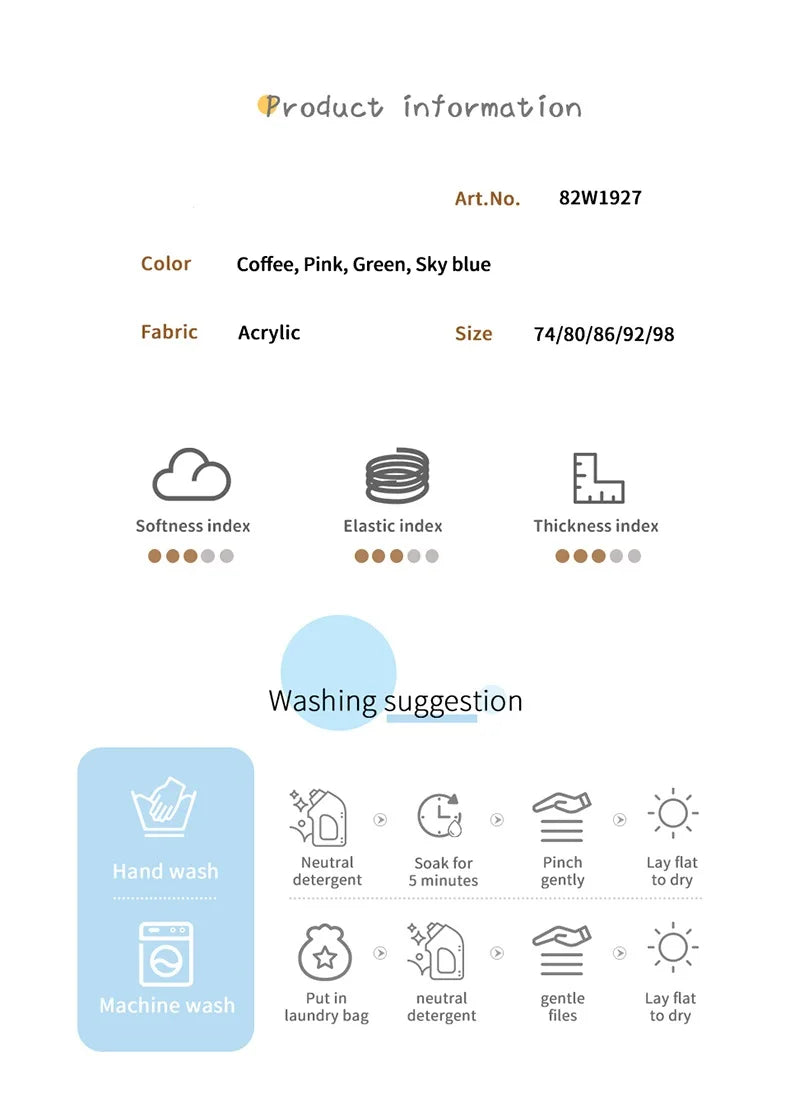 Baby Clothes Set Knit Newborn Girl Boy Long Sleeve