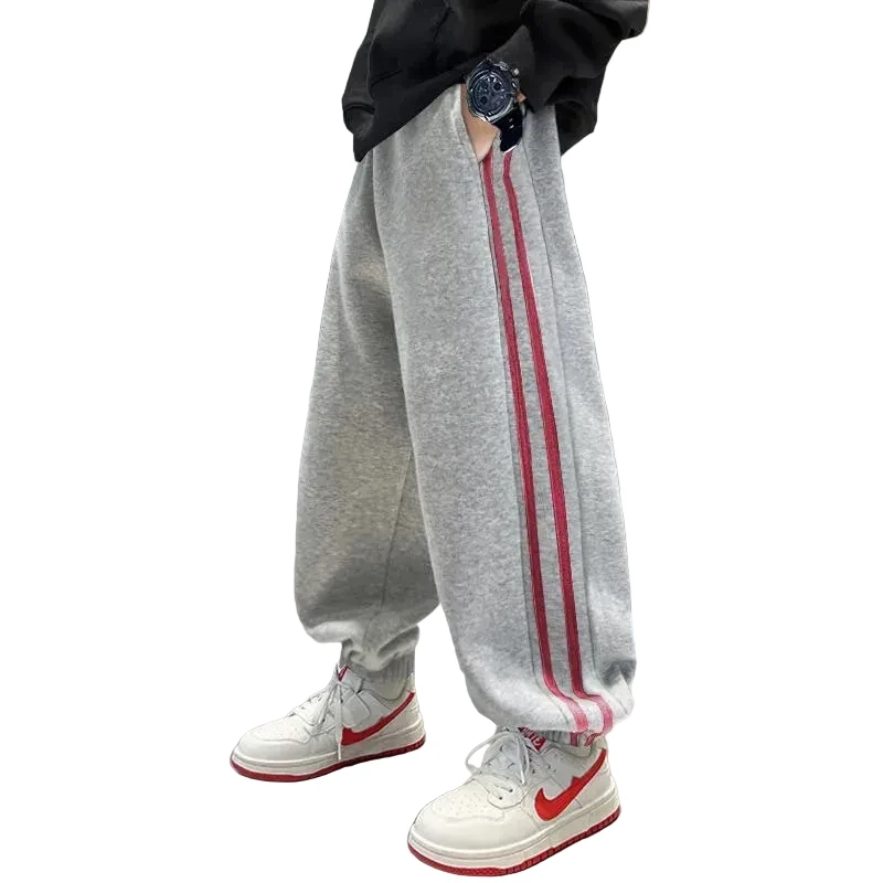 Graue Baumwoll-Jogginghose für Jungen – Freizeithose für draußen (10–14 Jahre)
