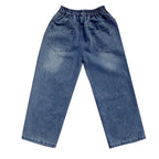 Blugi denim cu picior larg pentru copii - Pantaloni drepți cu talie elastică (3-16 ani)