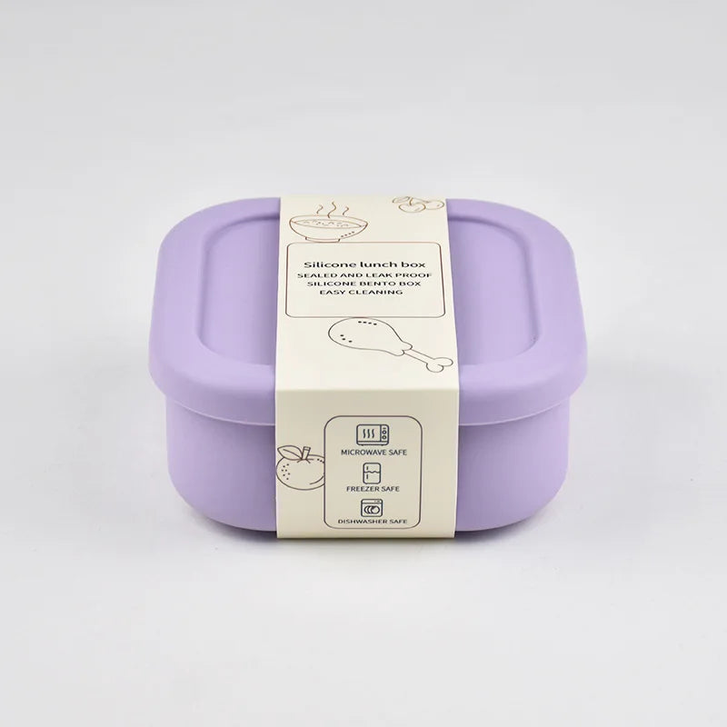 New Sealed Silicone Lunch Box Outdoor Microwave Oven Summer Silicone Food Storage&Keeping Fresh Children'S Snack Portable Bento