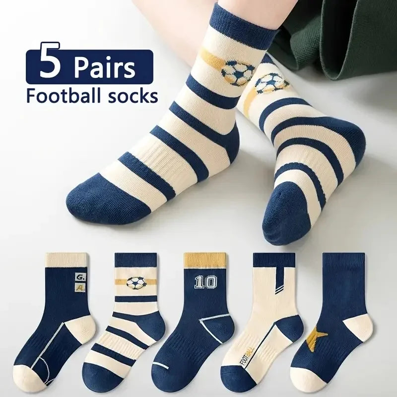 5 Pairs Children's' Socks Cotton