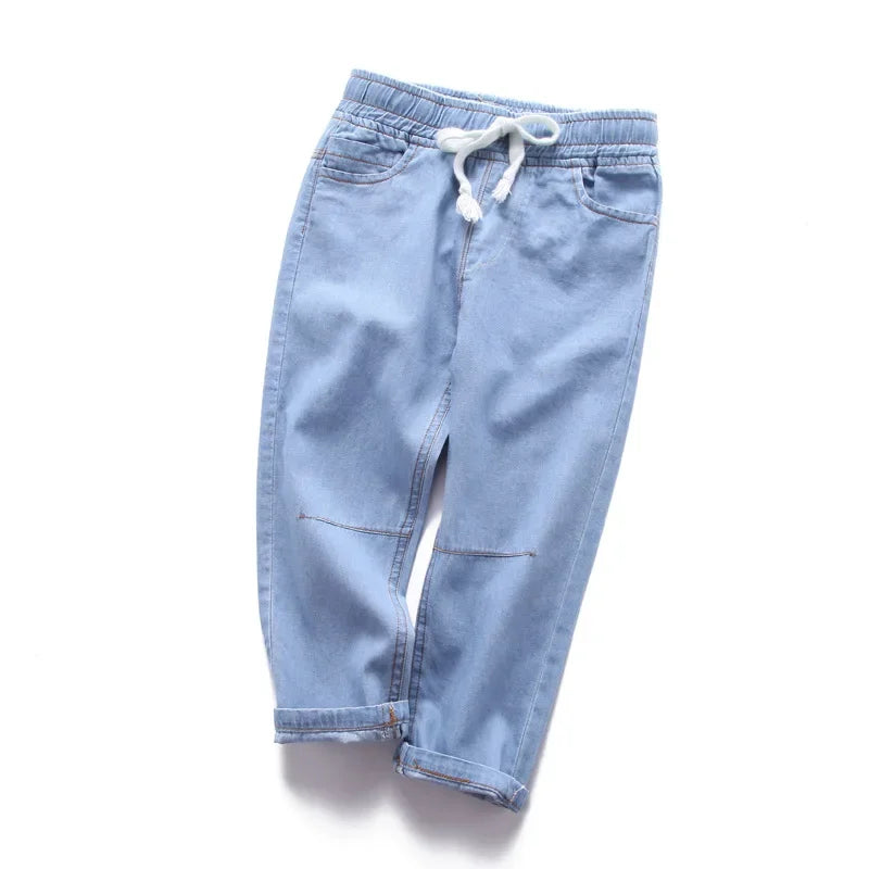 Kinder-Baumwolljeans – Lässige Freizeithose mit elastischem Bund für Jungen und Mädchen