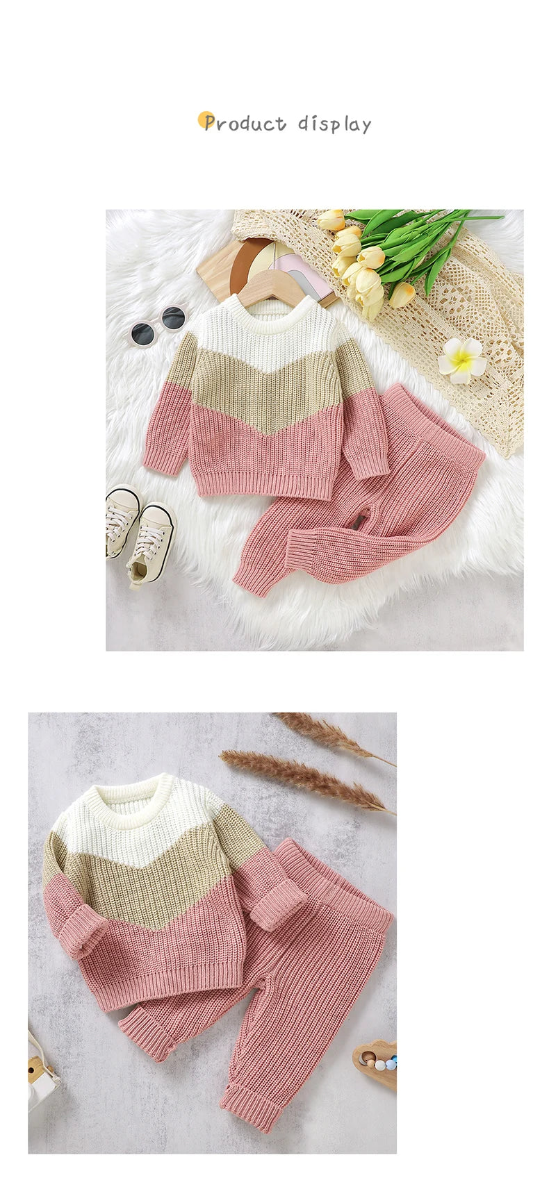 Baby Clothes Set Knit Newborn Girl Boy Long Sleeve
