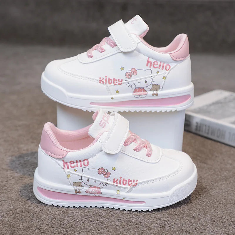 Kids Hello Kitty Sneakers - PU Leather Anti-Slip Shoes (Size 26-37)