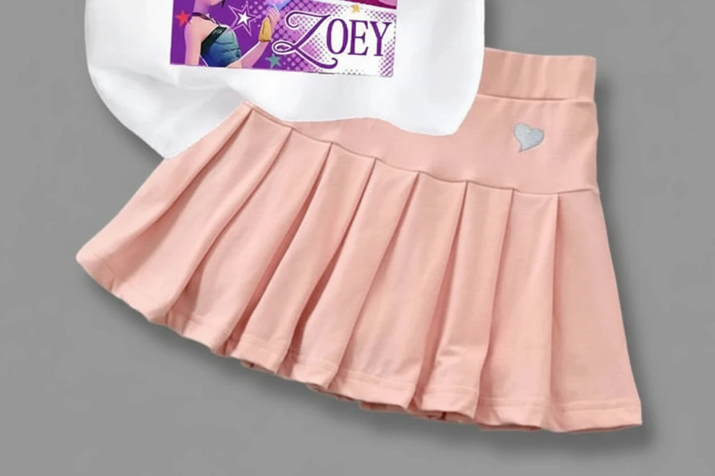 Kpop Demon Hunters Mädchen T-Shirt & Rock Set - Kawaii Cartoon Sommer Outfit