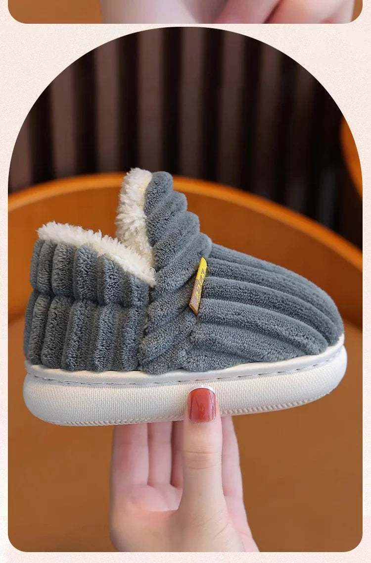 Cotton Shoes Children's Cotton Slippers Winter Warm Bag Home Parent-child Thick Soled Baby