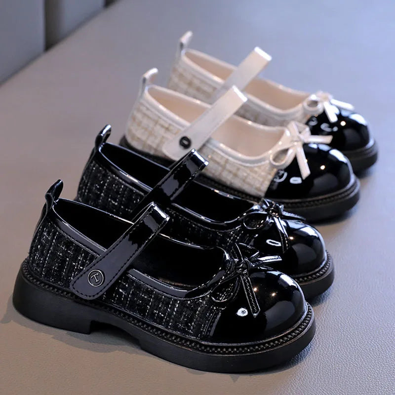 Girls Mary Jane Shoes with Bowknot - Leather Princess Shoes