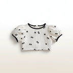 Sommerliches Kurzarm-Shirt-Top & Blumenrock 2-teiliges Set
