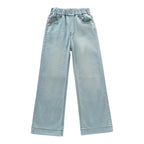 Girls Bow Pocket Jeans - Wide-Leg Denim 4-15Y - Kidnor