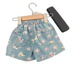 Floral Denim Top and Shorts Set - Kidnor