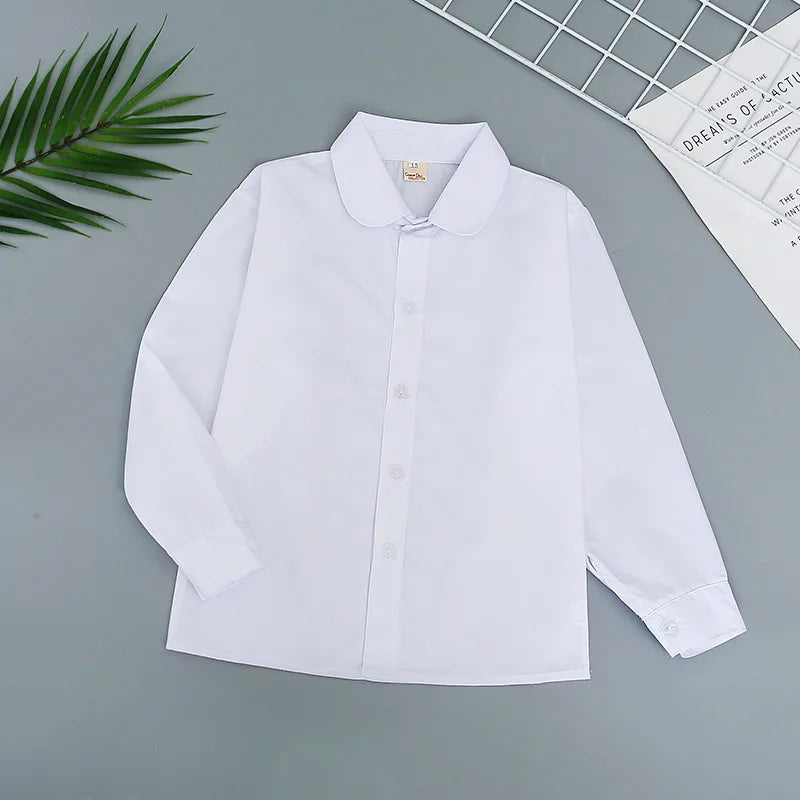 Childrens’ White Lace Cotton Blouse – Long Sleeve