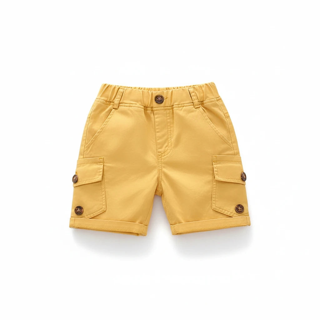 Boys Solid Color Casual Shorts - Kidnor