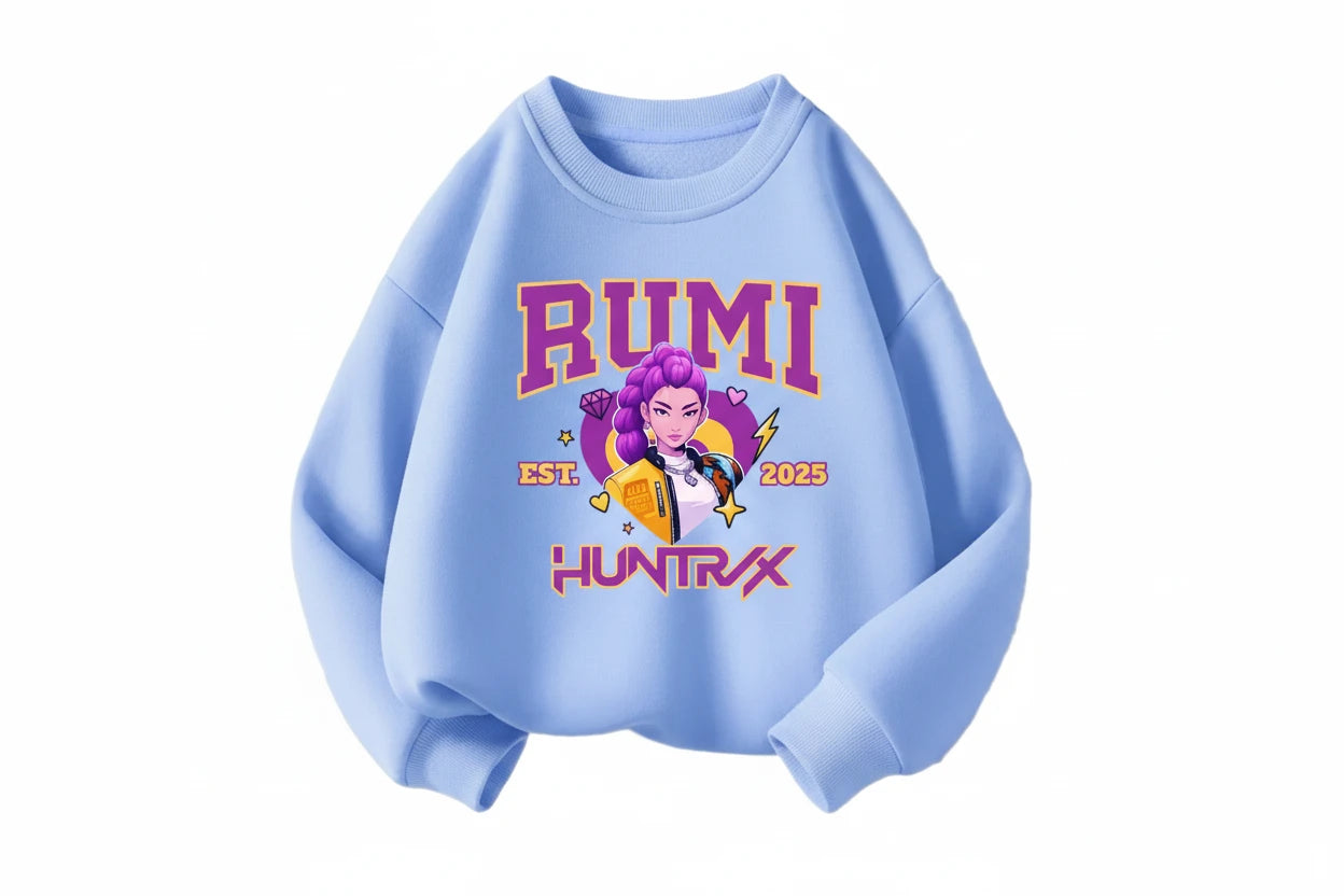 Girls' K-Pop Cartoon Sweatshirt - Long Sleeve Pullover Ages 0-10