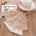 Bear Leader Girls Clothing Sets 2025 Summer Kids Clothes Floral Chiffon Halter+Embroidered Shorts Straw Children Clothing
