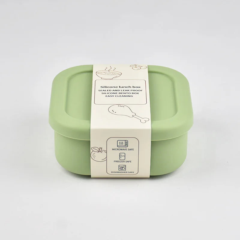 New Sealed Silicone Lunch Box Outdoor Microwave Oven Summer Silicone Food Storage&Keeping Fresh Children'S Snack Portable Bento