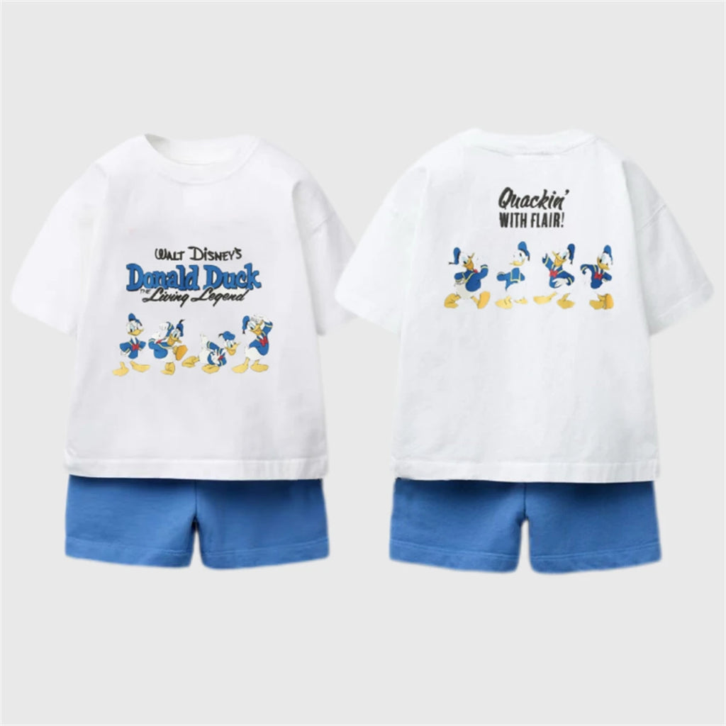 Kids Cartoon T-Shirt & Shorts Set - Disney Summer 2-Piece Outfit