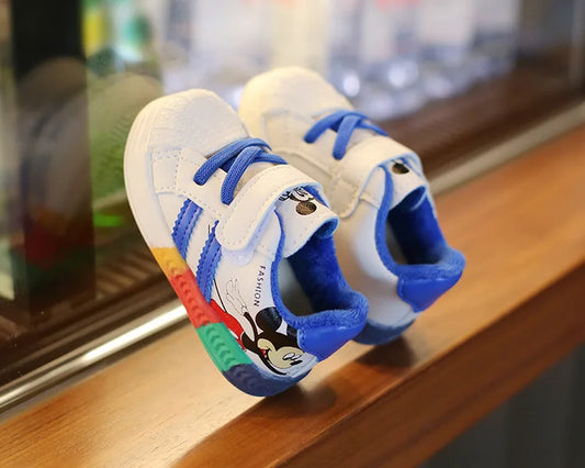 Mickey & Minnie Kids’ Sneakers – Breathable, Soft, Casual Sport Shoes for Toddlers.