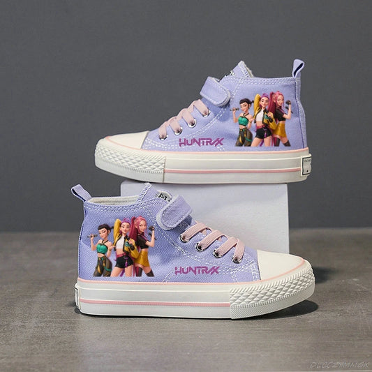 KPop Demon Hunters Children Canvas Shoes High-Top Girls Shoes