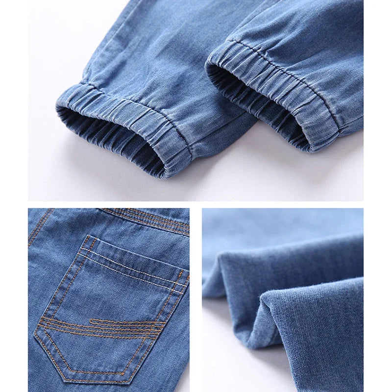 Kinder-Baumwolljeans – Lässige Freizeithose mit elastischem Bund für Jungen und Mädchen