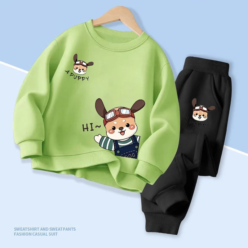 Sanrio Kids’ Spring/Autumn Set – Pochacco Print Pullover & Pants