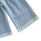 Girls Blue Denim Jumpsuit - Halter Neck Sleeveless Playsuit (1-6Y)