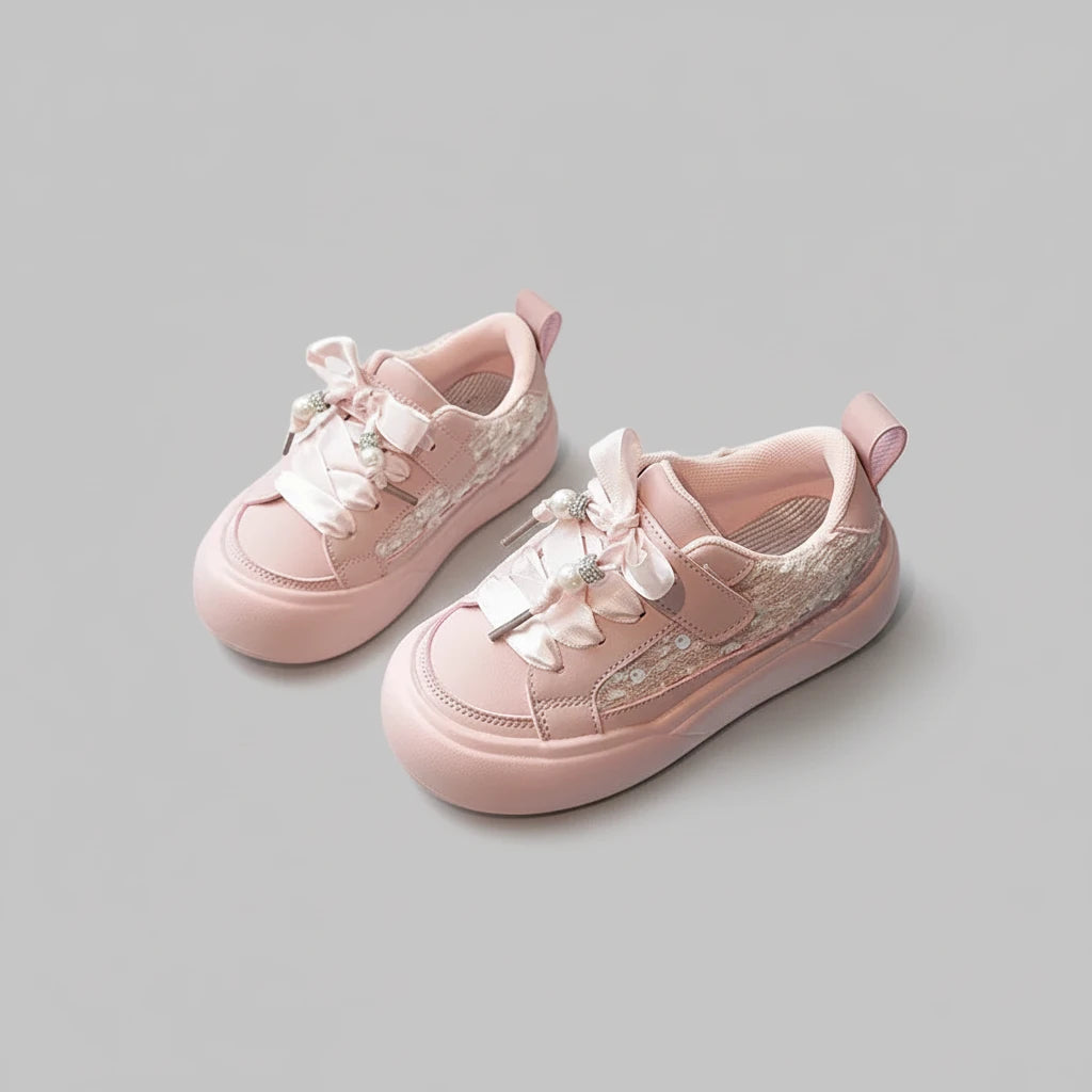 Girls' Casual Sneakers - Breathable Non-Slip School Shoes for Kids