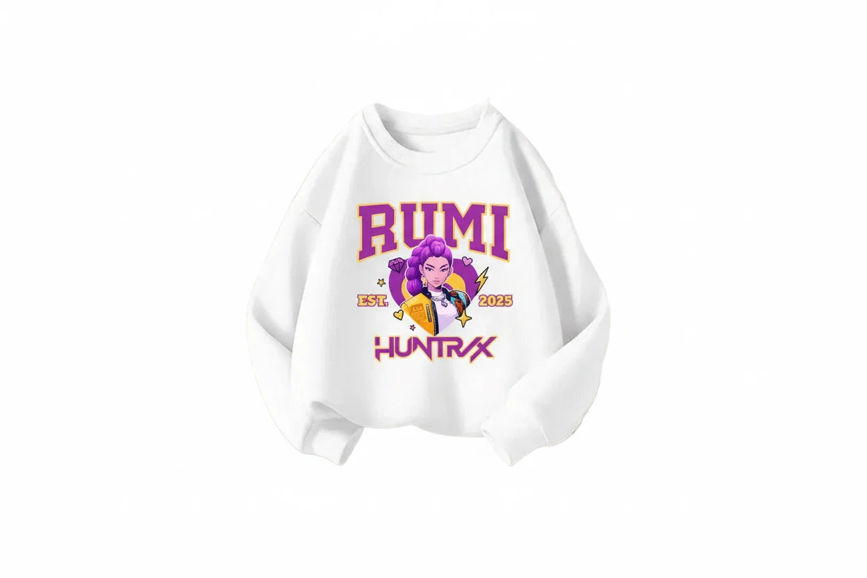 Girls' K-Pop Cartoon Sweatshirt - Long Sleeve Pullover Ages 0-10