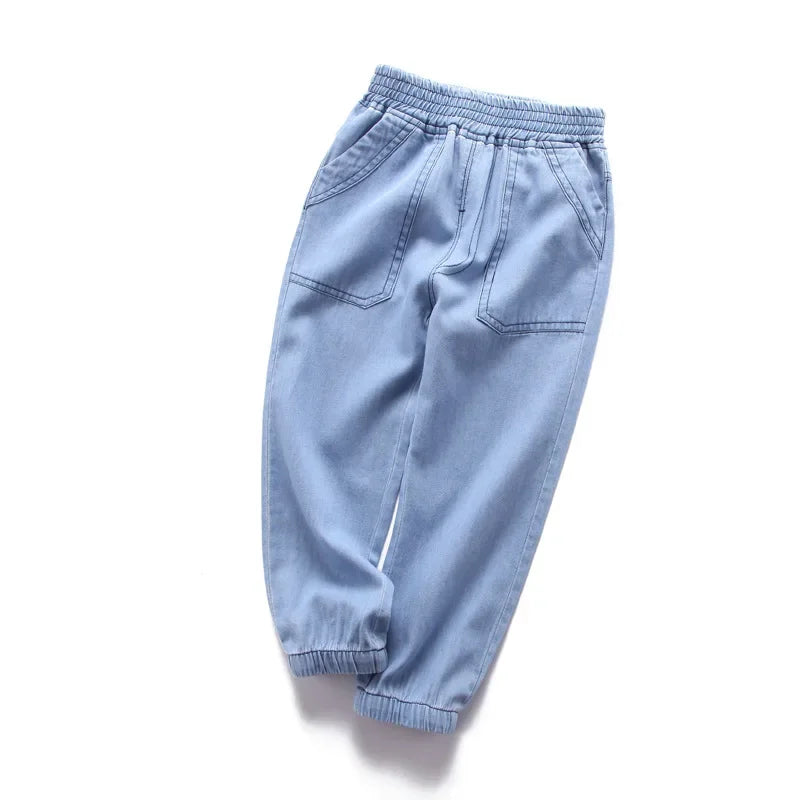 Kinder-Baumwolljeans – Lässige Freizeithose mit elastischem Bund für Jungen und Mädchen