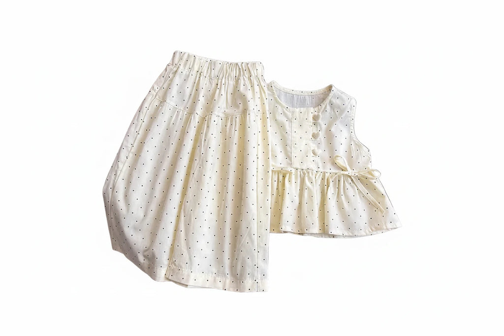 Girls' Polka Dot Blouse & Pants Set - 2-Piece Summer Outfit Ages 4-6