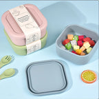 New Sealed Silicone Lunch Box Outdoor Microwave Oven Summer Silicone Food Storage&Keeping Fresh Children'S Snack Portable Bento