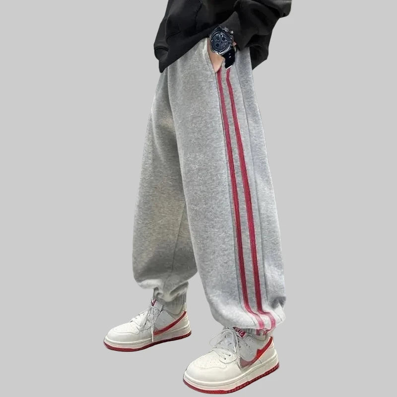 Graue Baumwoll-Jogginghose für Jungen – Freizeithose für draußen (10–14 Jahre)