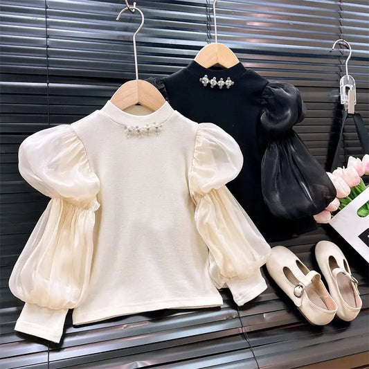 Girls’ Long-Sleeve Fashion Top – Autumn Cotton Shirt