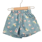 Floral Denim Top and Shorts Set - Kidnor