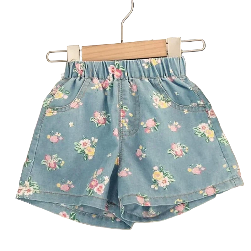 Floral Denim Top and Shorts Set - Kidnor