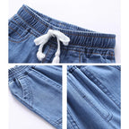 Kinder-Baumwolljeans – Lässige Freizeithose mit elastischem Bund für Jungen und Mädchen