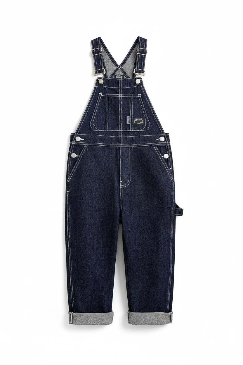 Boys Denim Jumpsuit - Kids Dungarees Overalls with Suspenders