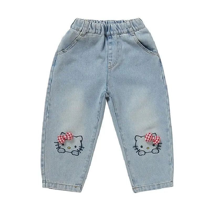 Hello Kitty Denim Pants Loose Straight 2-8Y