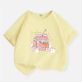 Girls Sweet Rabbit T-Shirt - Pink Cartoon Print - Kidnor