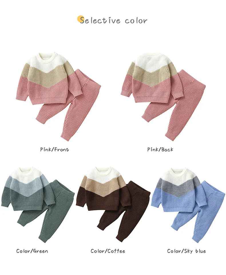 Baby Clothes Set Knit Newborn Girl Boy Long Sleeve