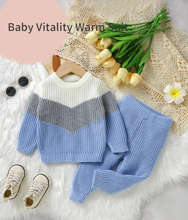 Baby Clothes Set Knit Newborn Girl Boy Long Sleeve