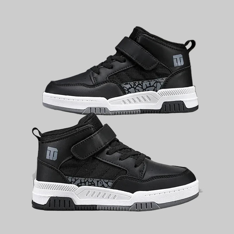 Leather High-Top Sports Sneakers - Kidnor