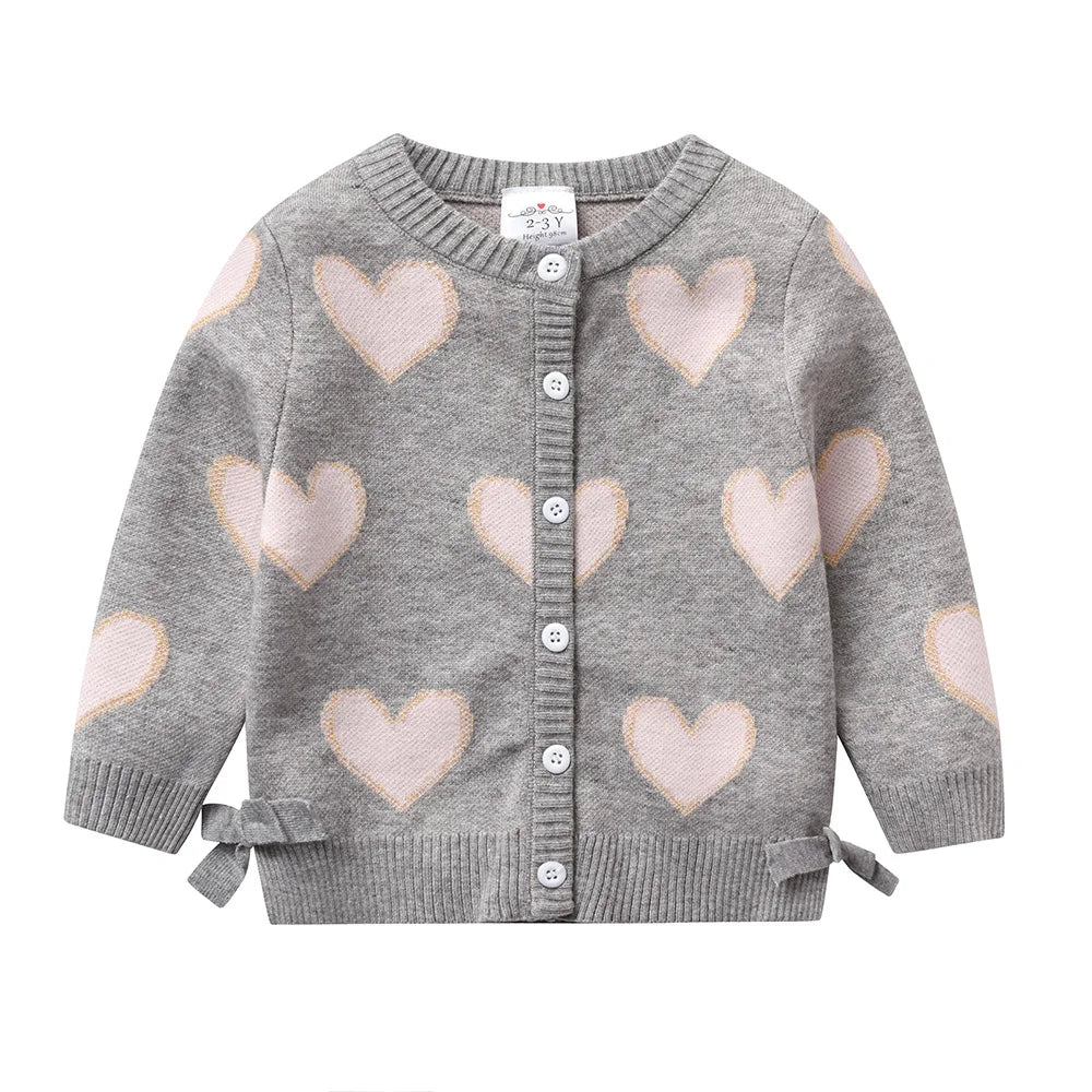Heart Shape Knitted Cardigan Sweater - Kidnor