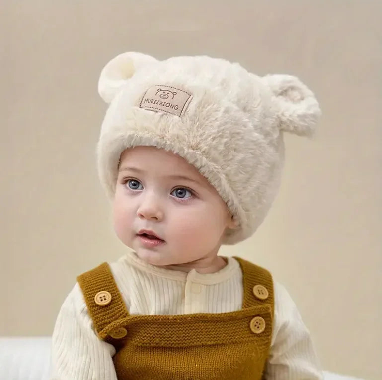 Winter Baby Hat with Bear Ears – Plush, Cozy & Lightweight - Kidnor