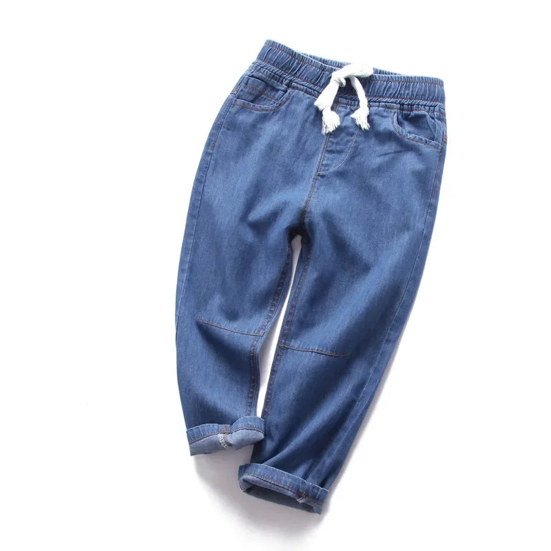 Kinder-Baumwolljeans – Lässige Freizeithose mit elastischem Bund für Jungen und Mädchen