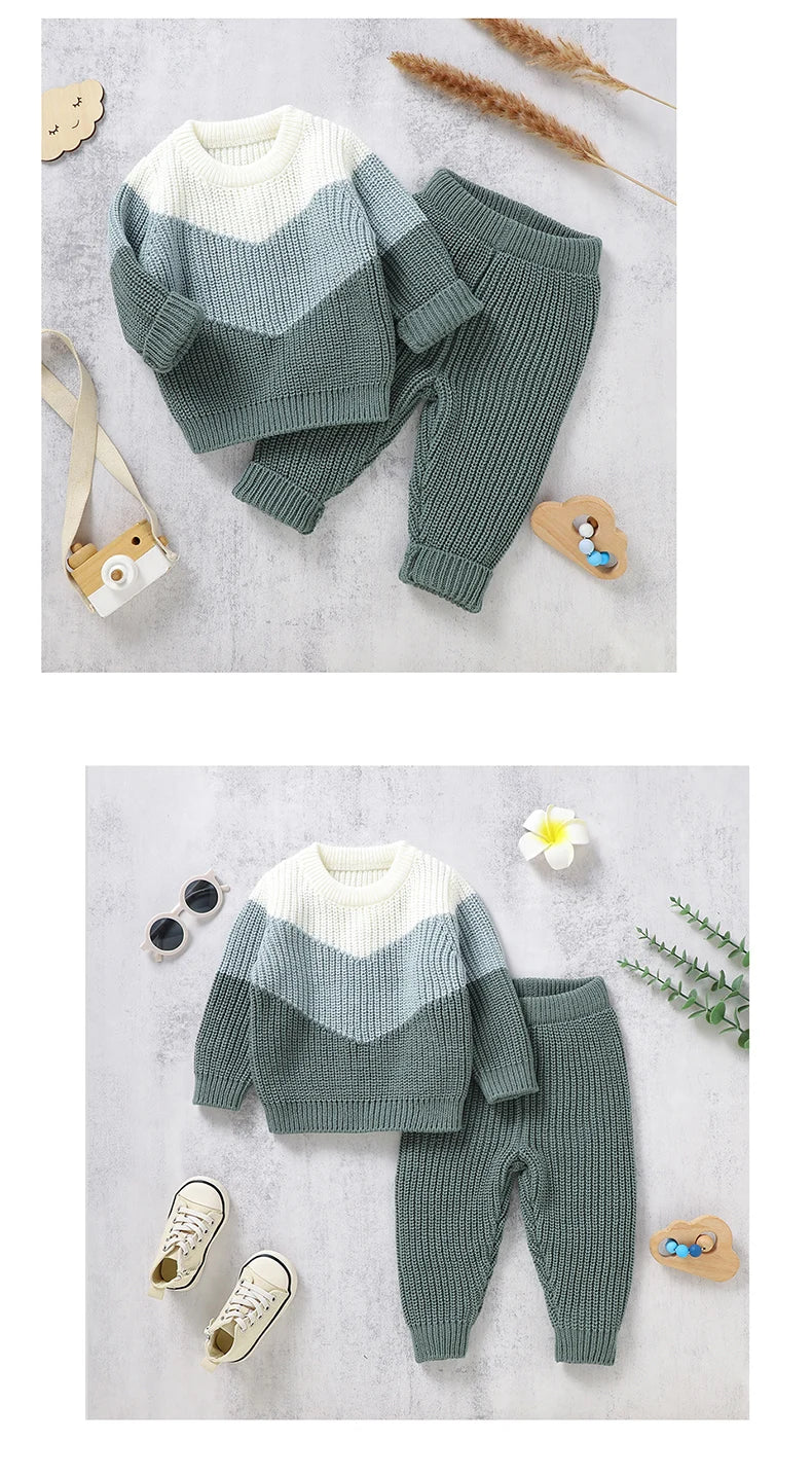 Baby Clothes Set Knit Newborn Girl Boy Long Sleeve